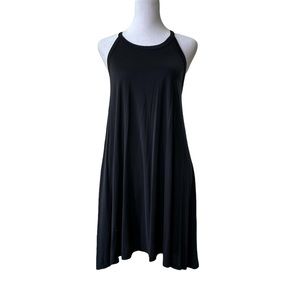Vintage 90s Alya Black Racerback Swing Shift Dress Sz M